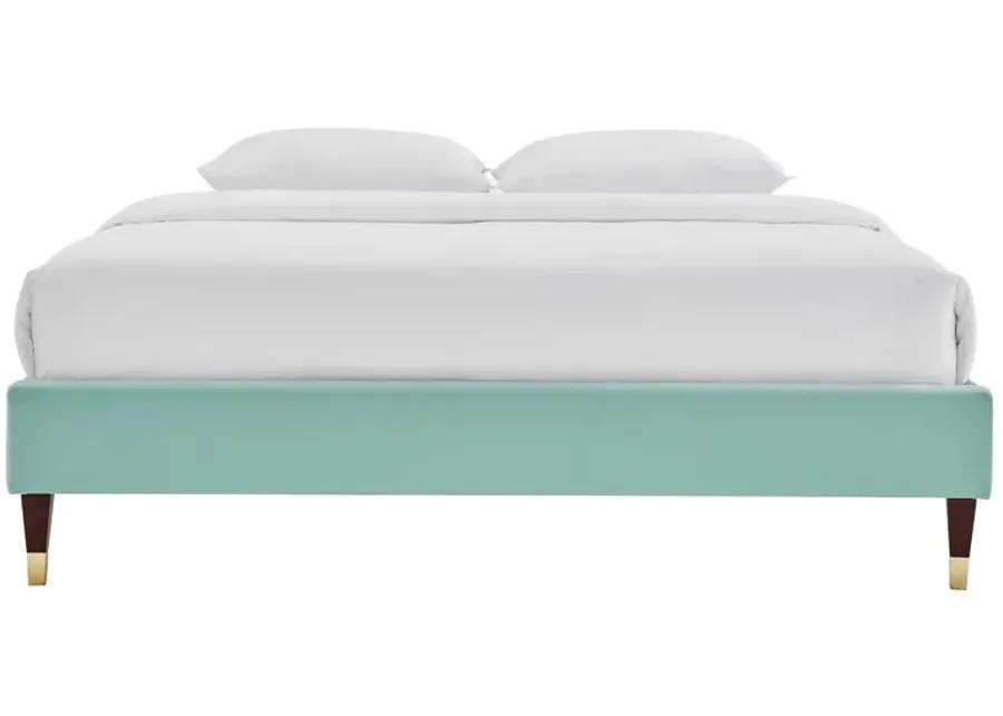 Harlow Full Performance Velvet Platform Bed Frame