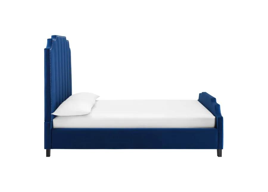 Lucille Queen Performance Velvet Platform Bed