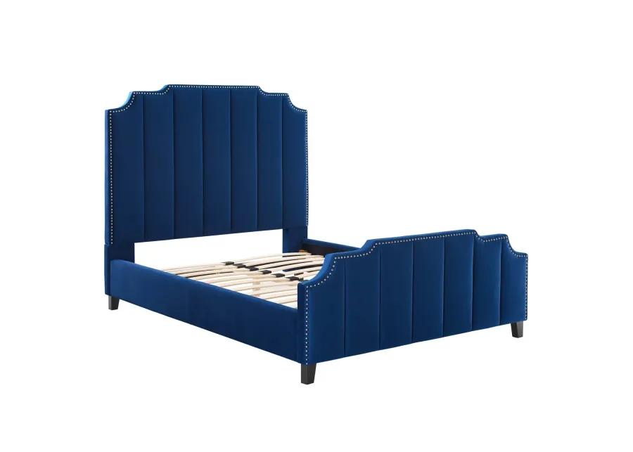 Lucille Queen Performance Velvet Platform Bed