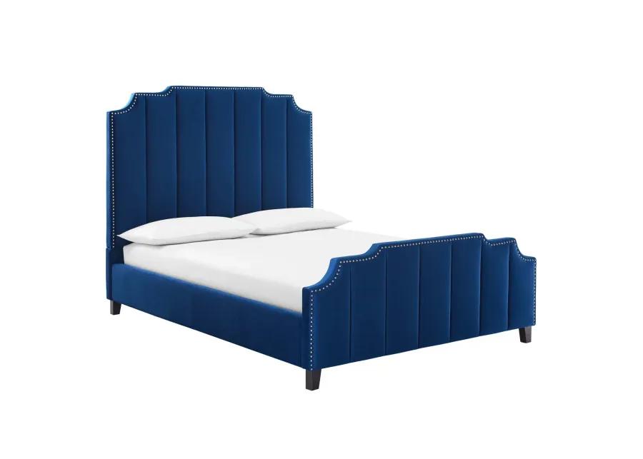 Lucille Queen Performance Velvet Platform Bed