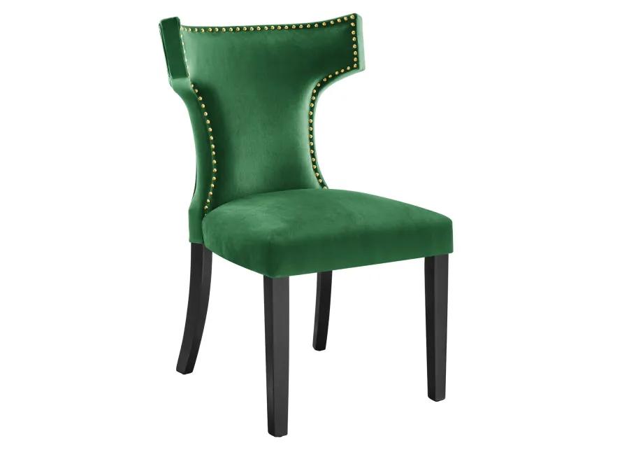 Curve Performance Velvet Dining Chairs - Set of 2