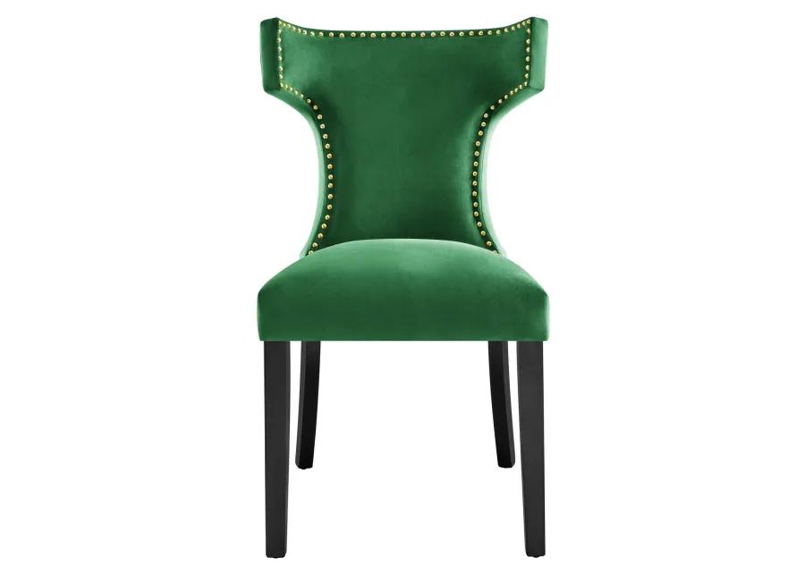 Curve Performance Velvet Dining Chairs - Set of 2