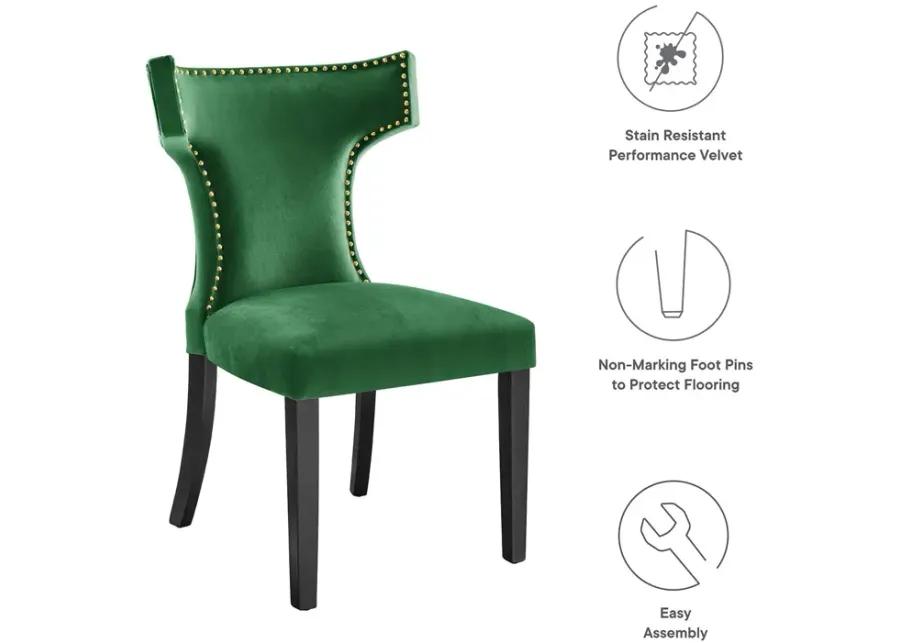 Curve Performance Velvet Dining Chairs - Set of 2