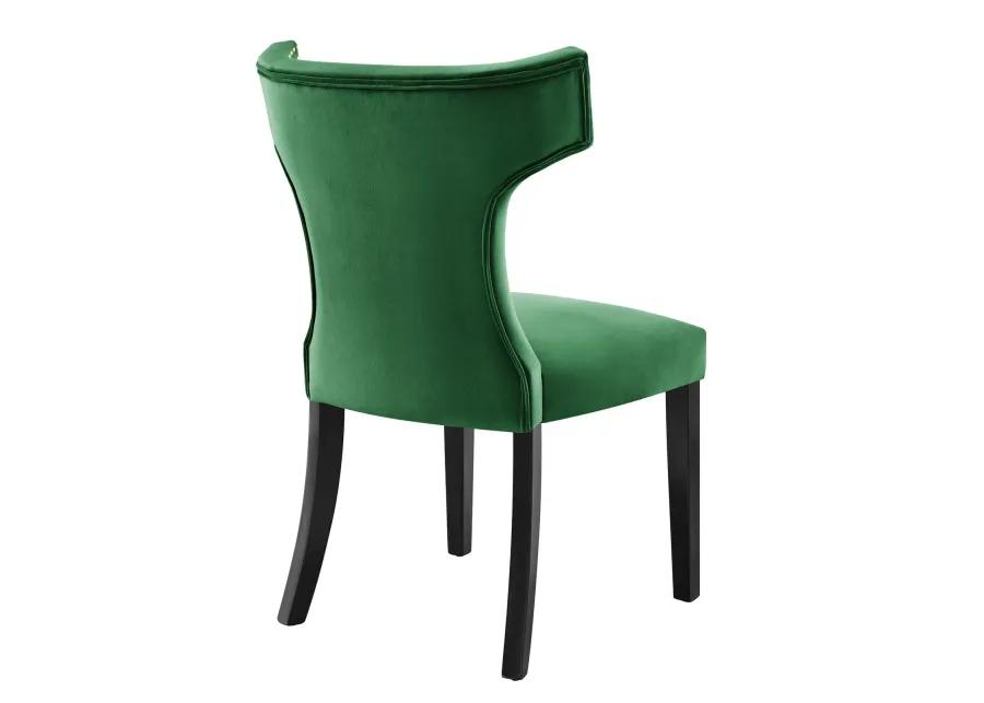 Curve Performance Velvet Dining Chairs - Set of 2