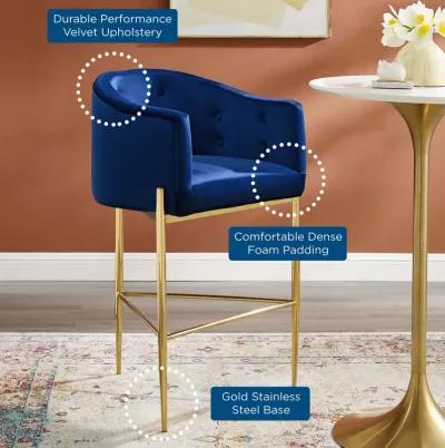 Savour Tufted Performance Velvet Bar Stool