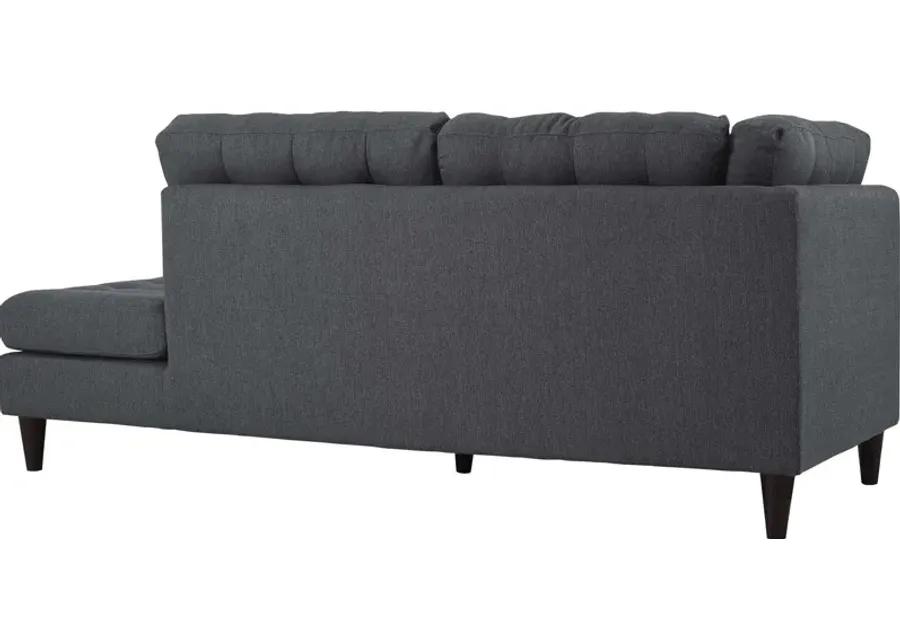 Empress 2 Piece Upholstered Fabric Right Facing Bumper Sectional