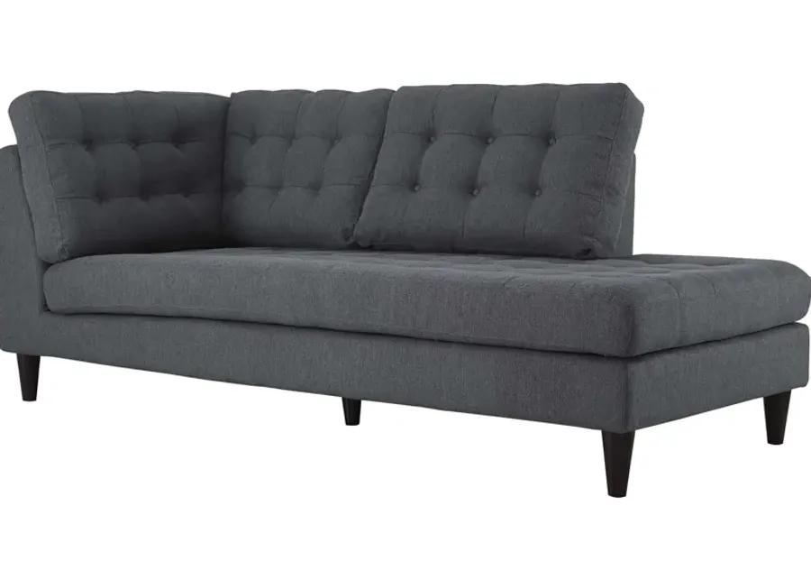 Empress 2 Piece Upholstered Fabric Right Facing Bumper Sectional