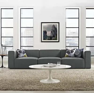 Mingle 3 Piece Upholstered Fabric Sectional Sofa Set