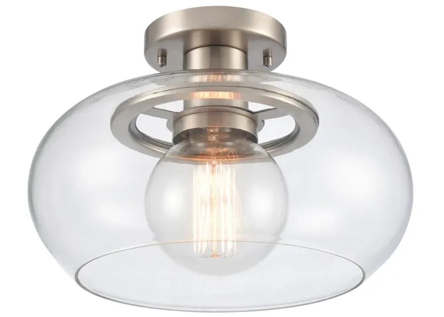 Clement 13'' Wide 1-Light Semi Flush Mount - Antique Nickel