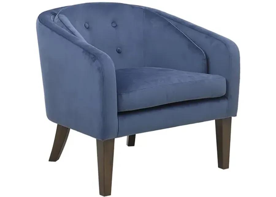 Madison Park Ian Blue Upholstered Tufted Mid-Century Accent Chair