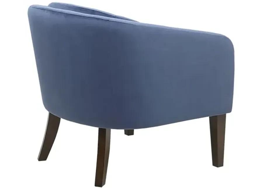 Madison Park Ian Blue Upholstered Tufted Mid-Century Accent Chair