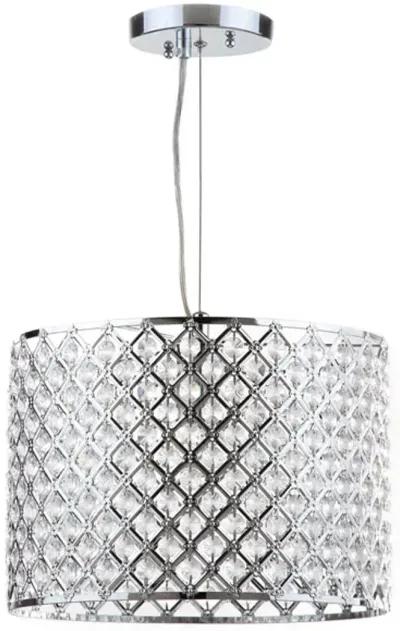 Silva Chrome Beaded 12-Inch Dia Adjustable Diamond Pendant