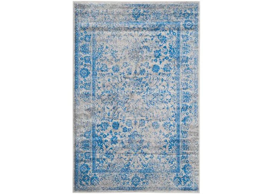 Adirondack Contemporary Grey / Blue 6' X 9' Powerloomed Rug