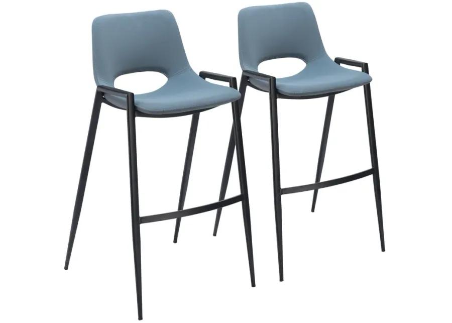 Desi Barstool (Set of 2) Blue