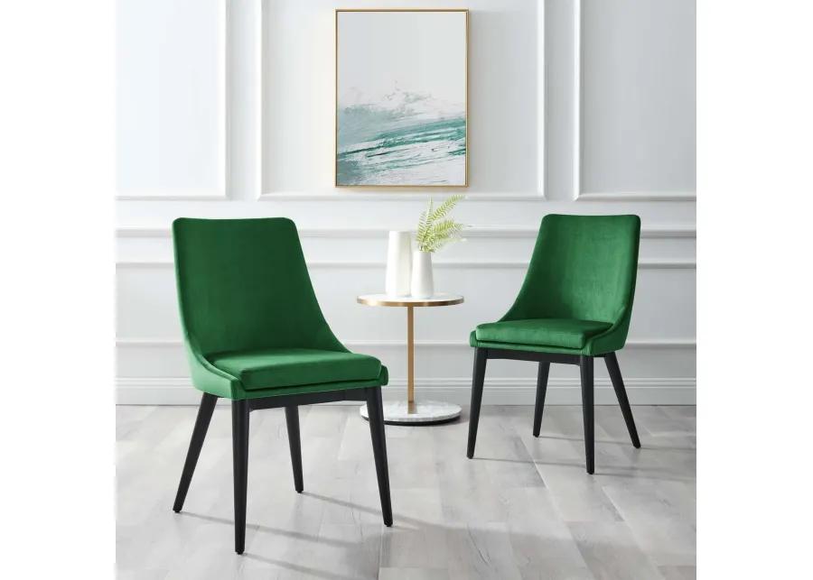 Viscount Accent Performance Velvet Dining Chairs - Set of 2