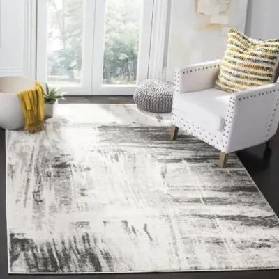 Adirondack Contemporary Ivory / Grey 9' X 12' Powerloomed Rug