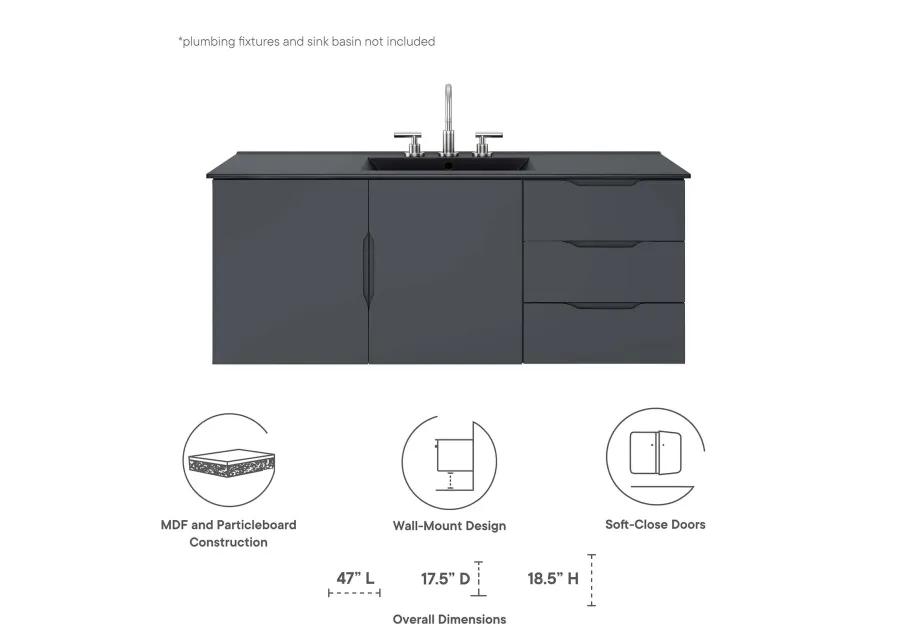 Vitality 48" Double or Single Sink Compatible (Not Included) Bathroom Vanity Cabinet