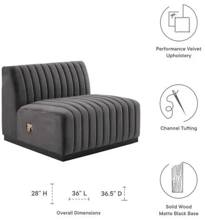 Conjure Channel Tufted Performance Velvet Armless Chair