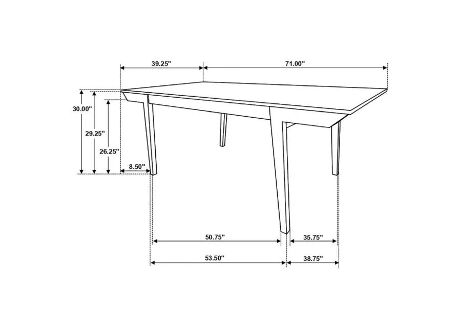 Nogales 5-piece Rectangular Dining Table Set Natural Acacia and Off White