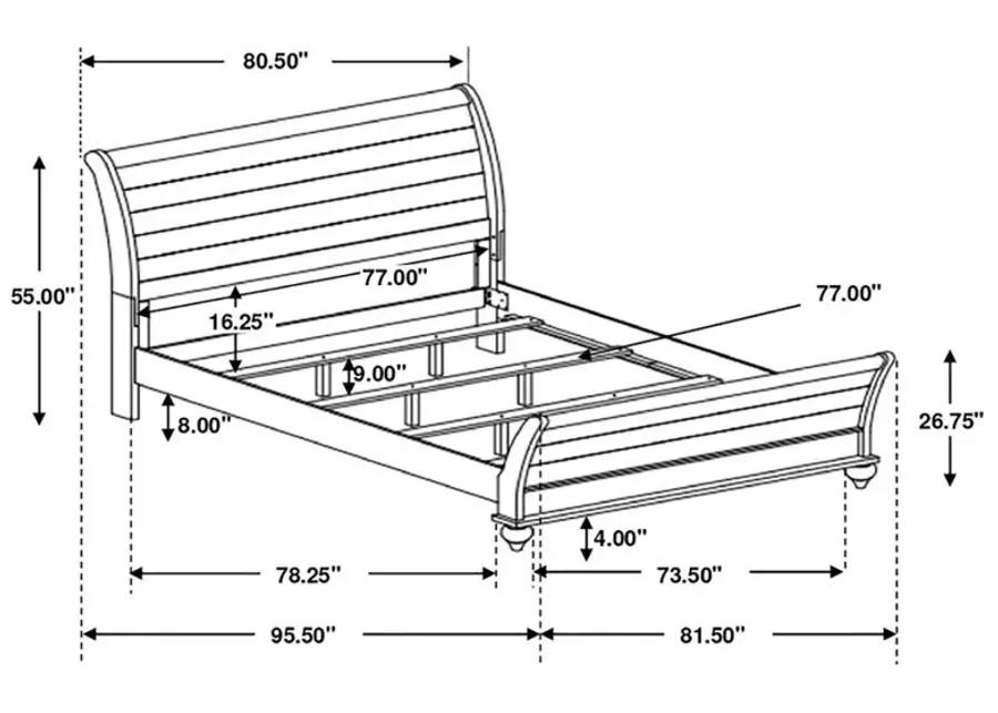 Stillwood Eastern King Sleigh Panel Bed Vintage Linen