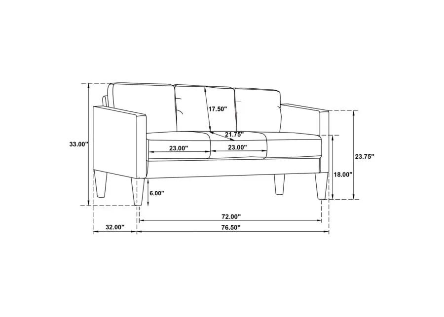 Ruth Upholstered Track Arm Faux Leather Sofa Grey