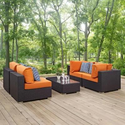 Convene 5 Piece Outdoor Patio Sectional Set