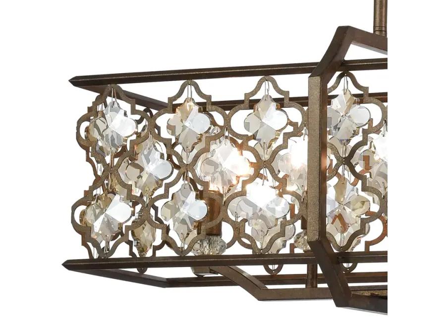 Armand 47" Wide 8-Light Linear Chandelier - Weathered Bronze