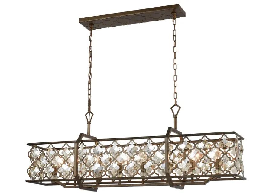 Armand 47" Wide 8-Light Linear Chandelier - Weathered Bronze