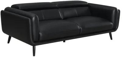 Shania 2-piece Track Arms Living Room Set Black