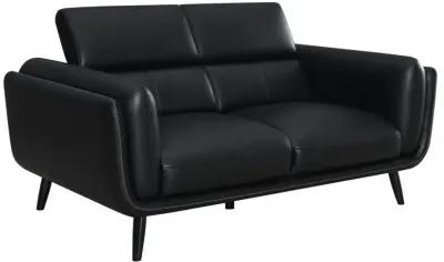 Shania 2-piece Track Arms Living Room Set Black