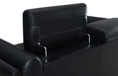 Shania 2-piece Track Arms Living Room Set Black