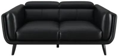 Shania 2-piece Track Arms Living Room Set Black