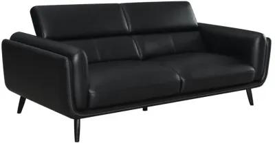 Shania 2-piece Track Arms Living Room Set Black