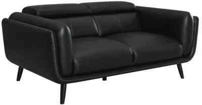 Shania 2-piece Track Arms Living Room Set Black