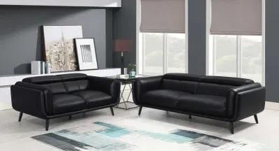 Shania 2-piece Track Arms Living Room Set Black