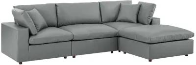 Commix Down Filled Vegan Leather 4-Piece Sectional 