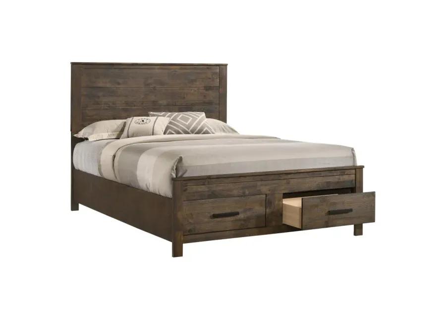 Woodmont Queen Storage Bed Rustic Golden Brown