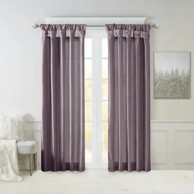 Madison Park Emilia Purple Twist Tab Lined Window Curtain Panel