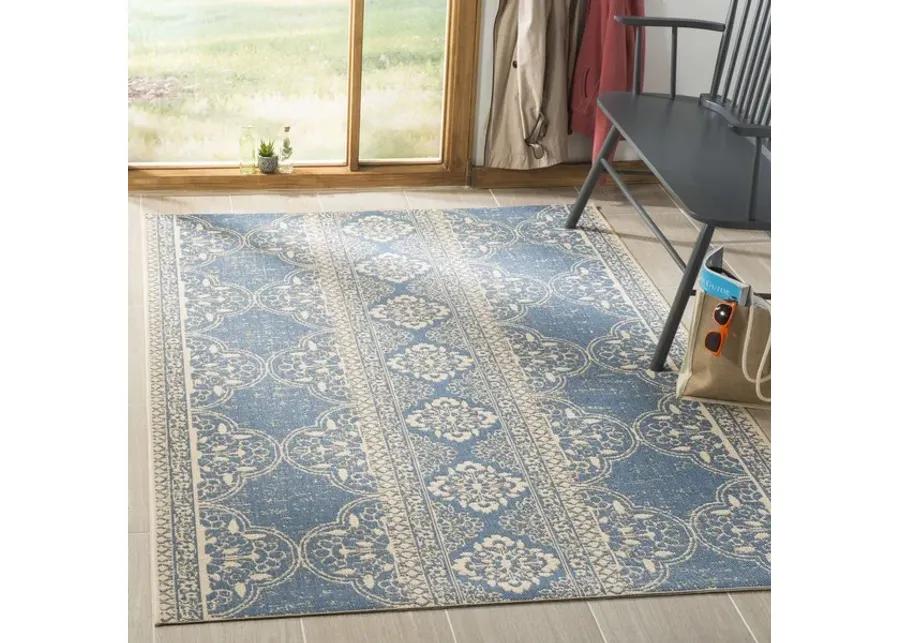 LINDEN 174 Collection LND174N-4 Cream / Blue 4' X 6'