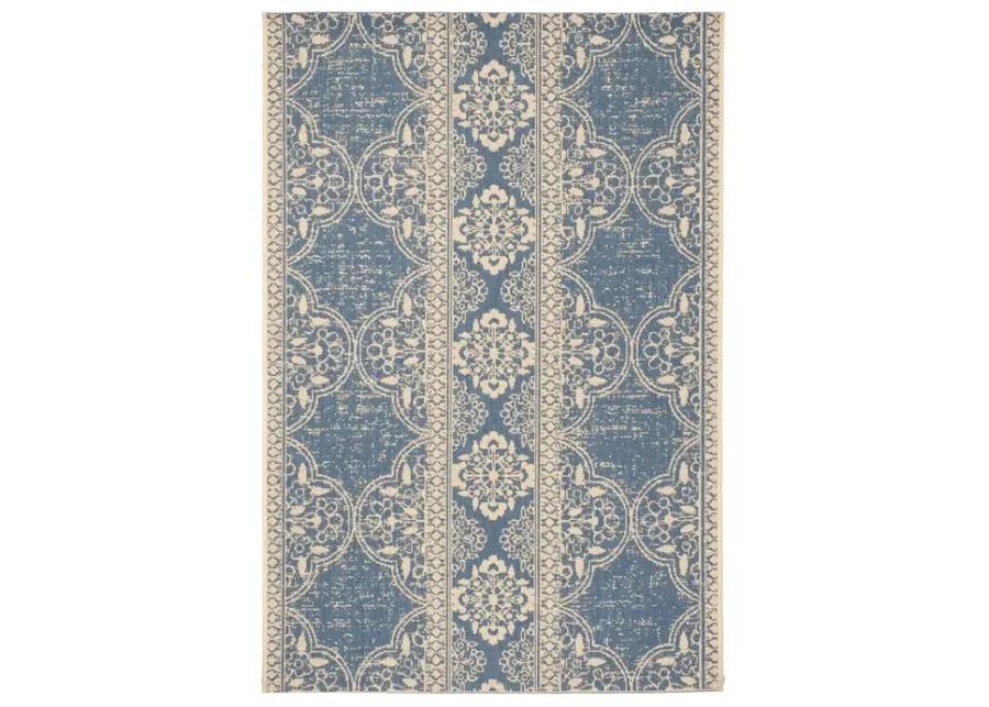 LINDEN 174 Collection LND174N-4 Cream / Blue 4' X 6'