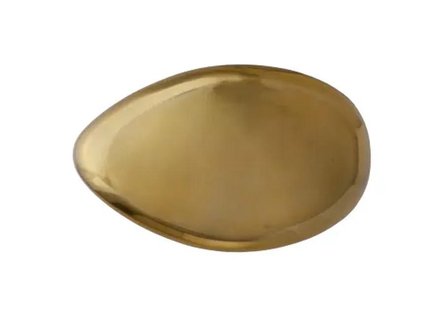 river stone coffee table, small, liquid gold