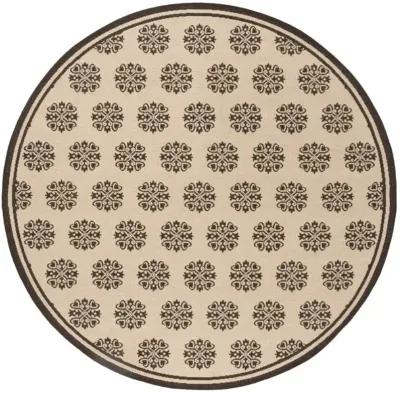 LINDEN 181 Collection LND181U-6R Creme / Brown 6'-7" X 6'-7" Round