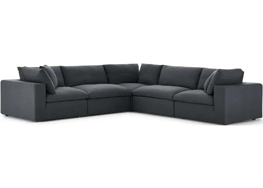 Commix Down Filled Overstuffed 5-Piece Sectional Sofa Set