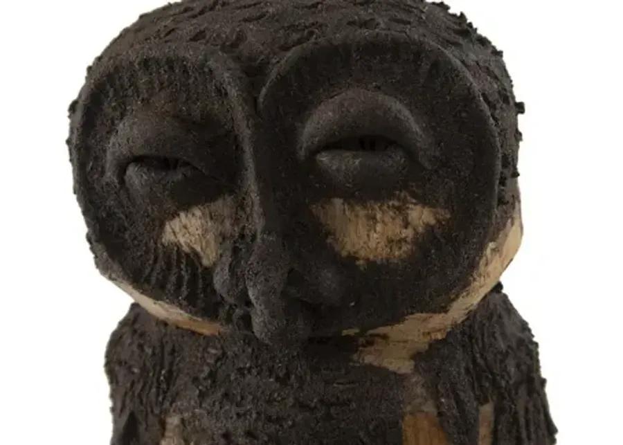 girl owl, carved animal