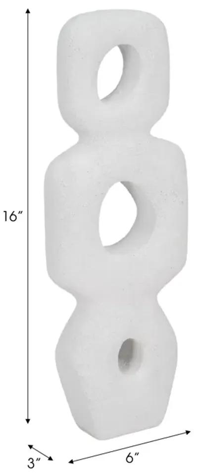 15" Textured Open Cut-out Totem Object, White