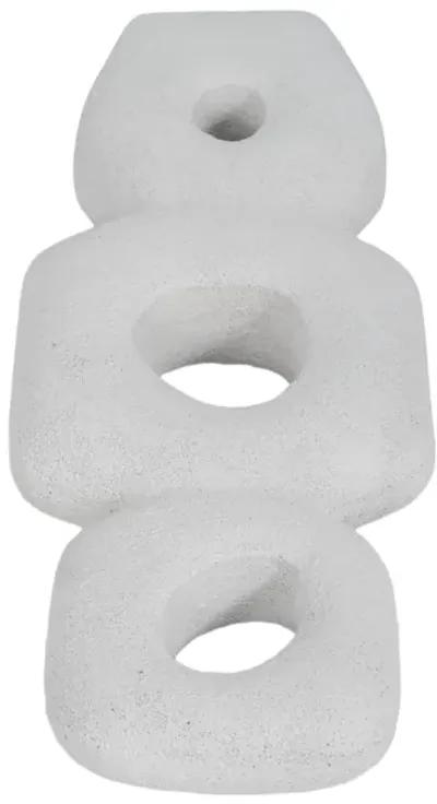 15" Textured Open Cut-out Totem Object, White