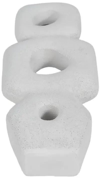 15" Textured Open Cut-out Totem Object, White