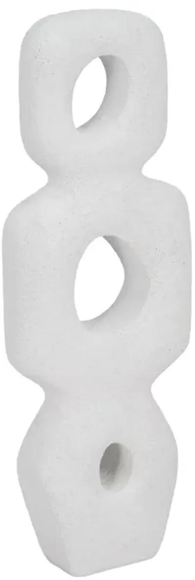 15" Textured Open Cut-out Totem Object, White