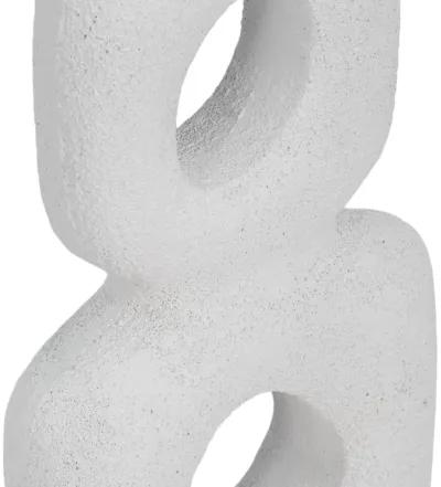 15" Textured Open Cut-out Totem Object, White