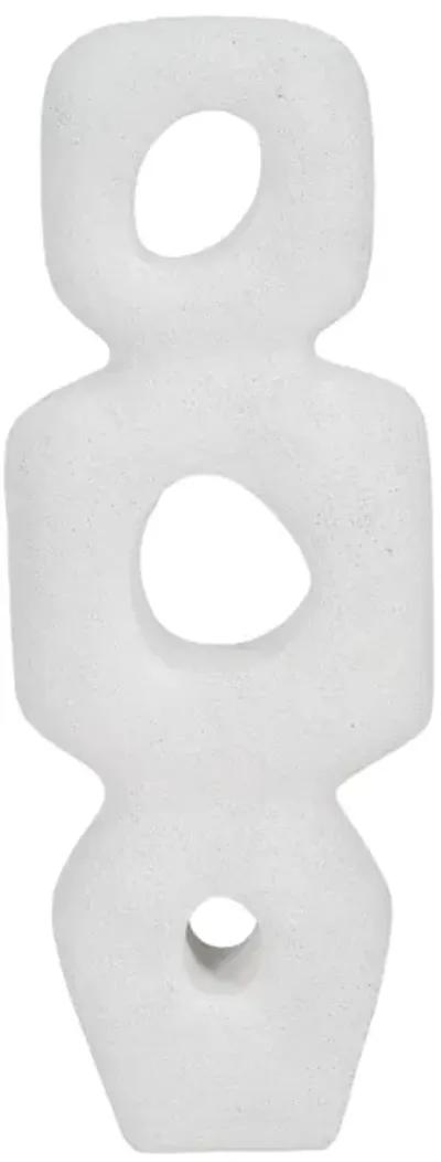 15" Textured Open Cut-out Totem Object, White